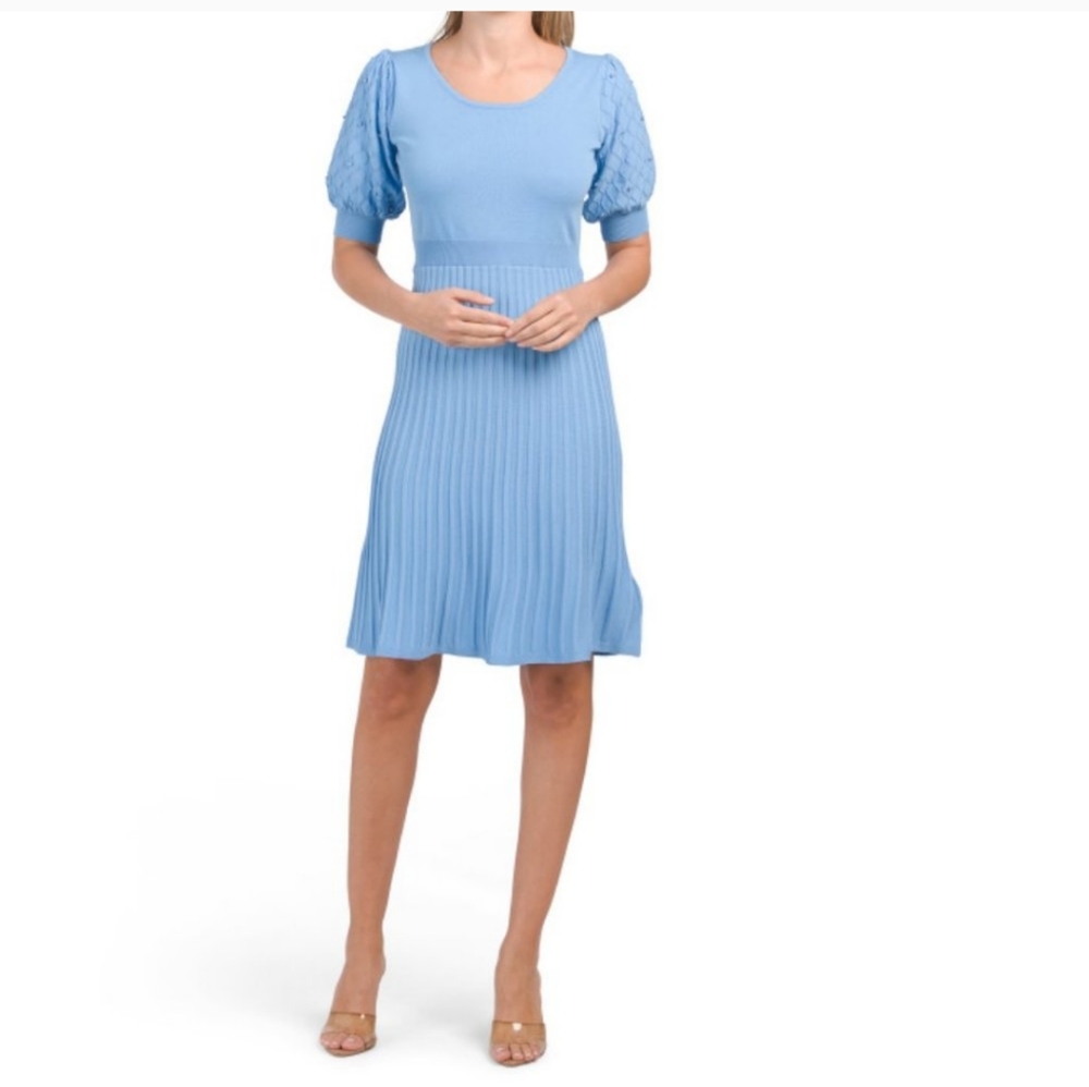 NWT Nanette by Nanette Lepore Puff Sleeve Knit Dress sz L